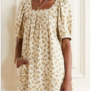 DOEN Meadow Mini Dress in Yellow Cottage Garden M